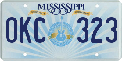 MS license plate OKC323
