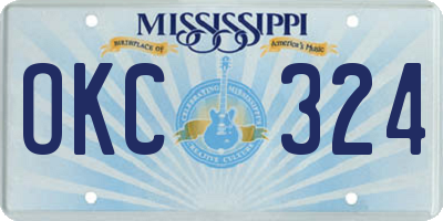 MS license plate OKC324