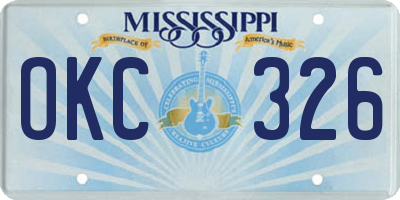 MS license plate OKC326