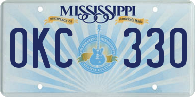 MS license plate OKC330