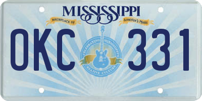 MS license plate OKC331