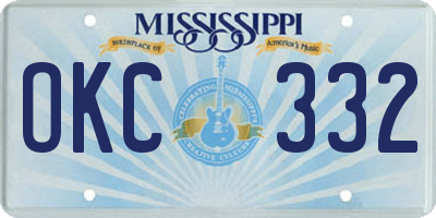 MS license plate OKC332