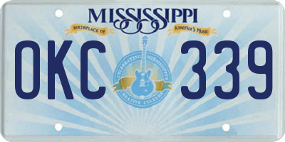 MS license plate OKC339