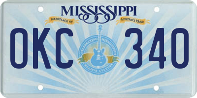 MS license plate OKC340
