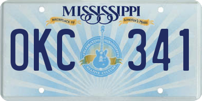 MS license plate OKC341