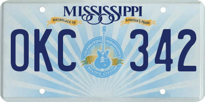 MS license plate OKC342