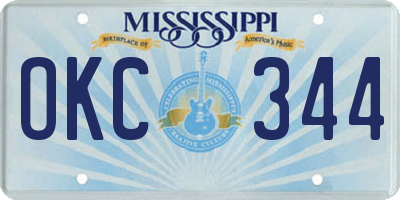 MS license plate OKC344