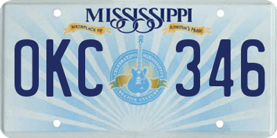 MS license plate OKC346