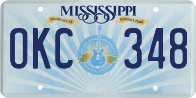 MS license plate OKC348