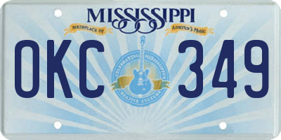 MS license plate OKC349
