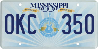 MS license plate OKC350