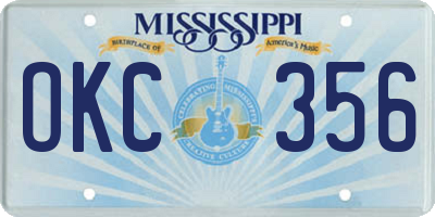 MS license plate OKC356