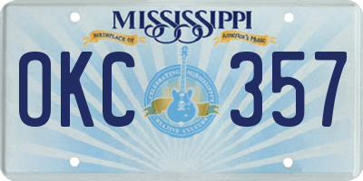 MS license plate OKC357