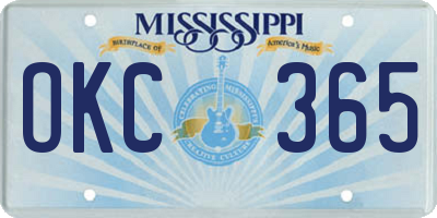 MS license plate OKC365