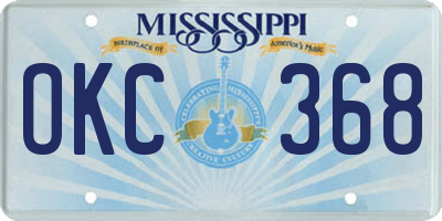 MS license plate OKC368