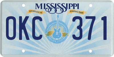 MS license plate OKC371