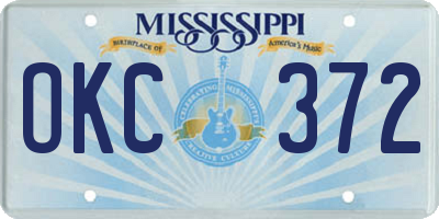 MS license plate OKC372