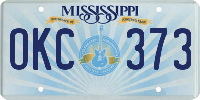 MS license plate OKC373