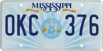 MS license plate OKC376