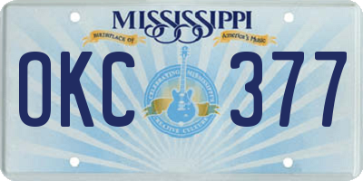 MS license plate OKC377