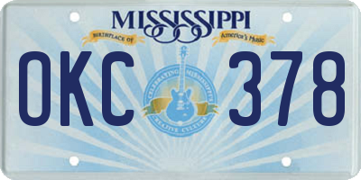 MS license plate OKC378