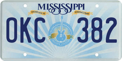 MS license plate OKC382