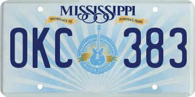 MS license plate OKC383
