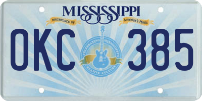 MS license plate OKC385