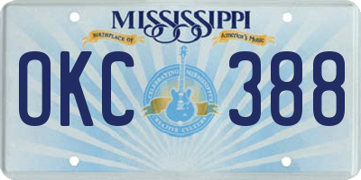 MS license plate OKC388
