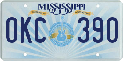 MS license plate OKC390