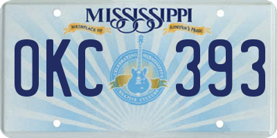 MS license plate OKC393