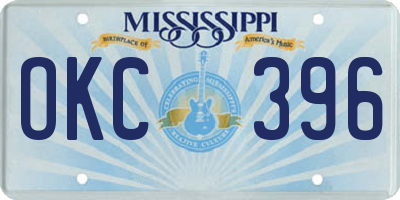 MS license plate OKC396