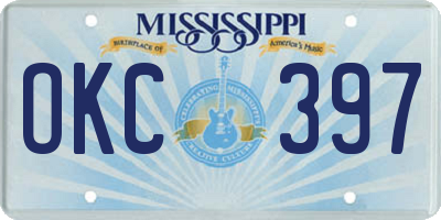 MS license plate OKC397