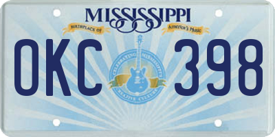MS license plate OKC398