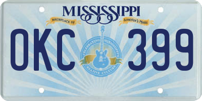 MS license plate OKC399