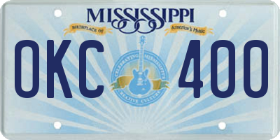 MS license plate OKC400