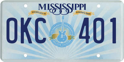 MS license plate OKC401