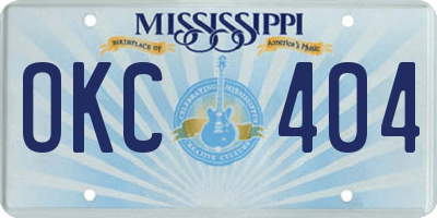 MS license plate OKC404
