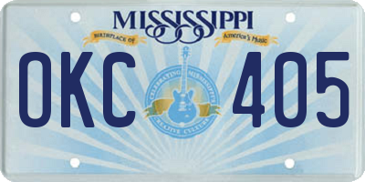 MS license plate OKC405