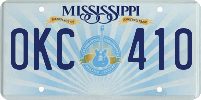 MS license plate OKC410