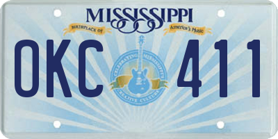 MS license plate OKC411