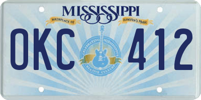 MS license plate OKC412