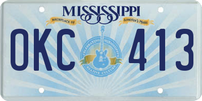 MS license plate OKC413
