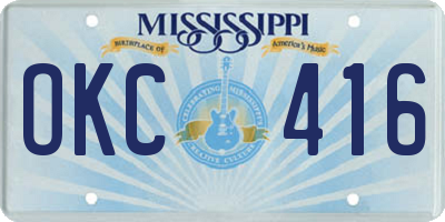 MS license plate OKC416