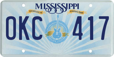 MS license plate OKC417