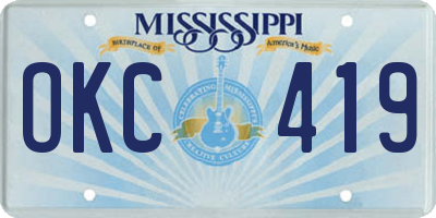 MS license plate OKC419