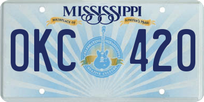 MS license plate OKC420
