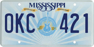 MS license plate OKC421