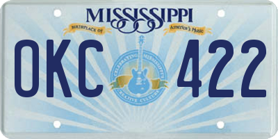 MS license plate OKC422