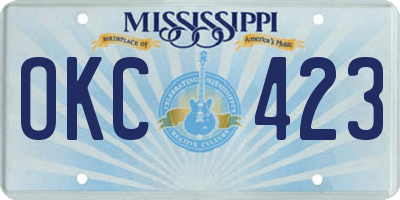 MS license plate OKC423